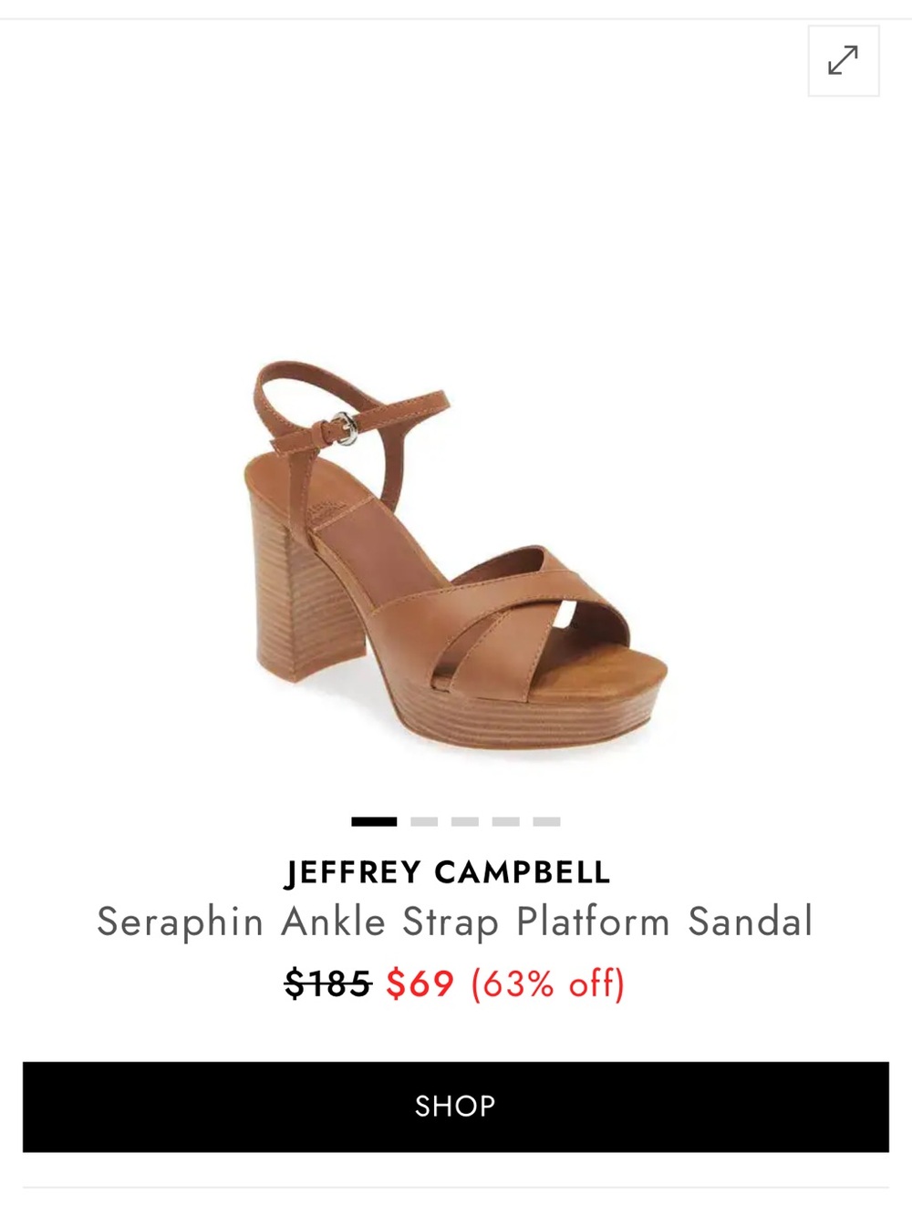 Jeffrey Campbell tan leather ankle-strap platform sandals